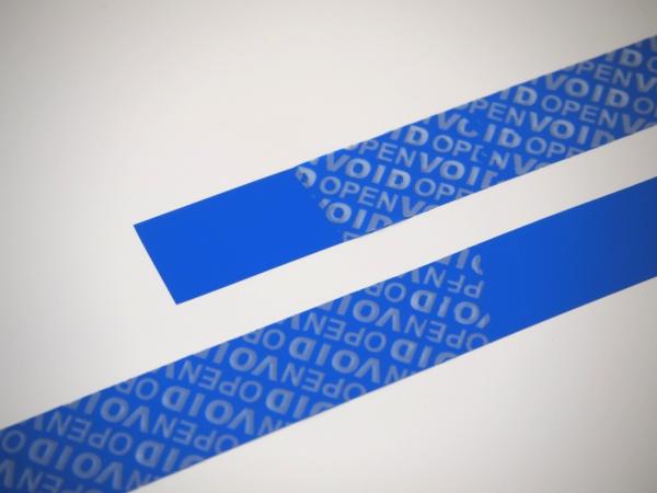 セキュリティテープ 青色 (非転写型・剥離紙付き)　20mm幅×20m巻　1本