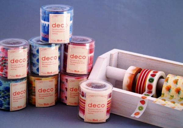 リンレイテープ　和紙マスキングテープ　deco ROSE pink　15mm幅×11m巻　3本