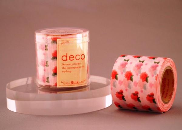 リンレイテープ　和紙マスキングテープ　deco ROSE pink　45mm幅×11m巻　1本